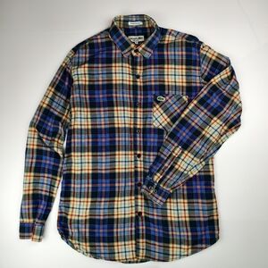 Lacoste Men’s Plaid Button Down Shirt XL | Multicolor Check Long Sleeve Casual